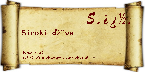 Siroki Éva névjegykártya